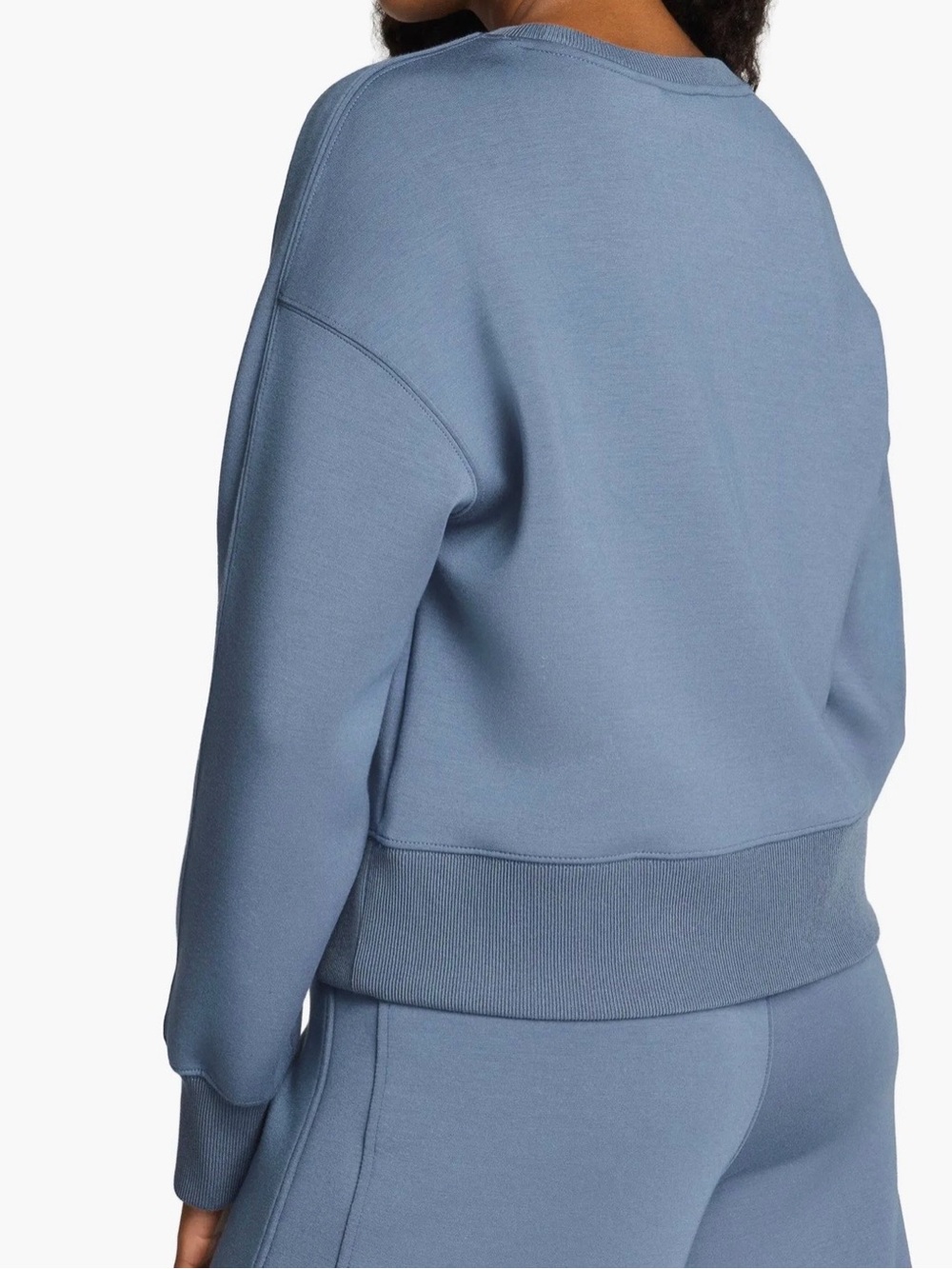 Spanx Air Essentials Luxe Blue Crewneck Sweatshirt, Size XL - Picture 2 of 6